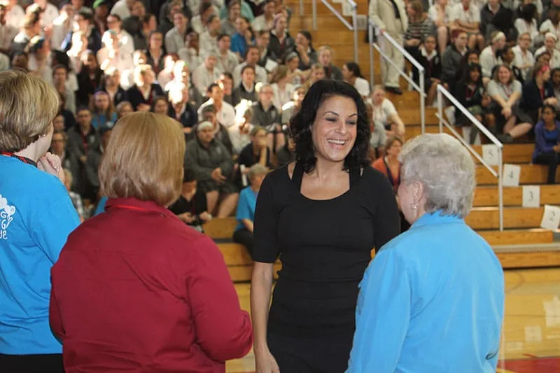 Jodee Blanco speaking with audience members